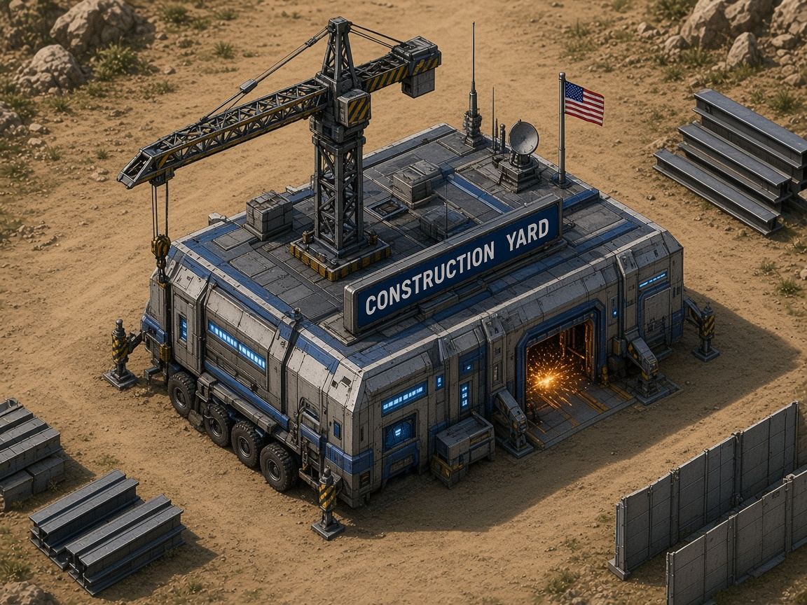 Concept art: USA construction yard with a crane